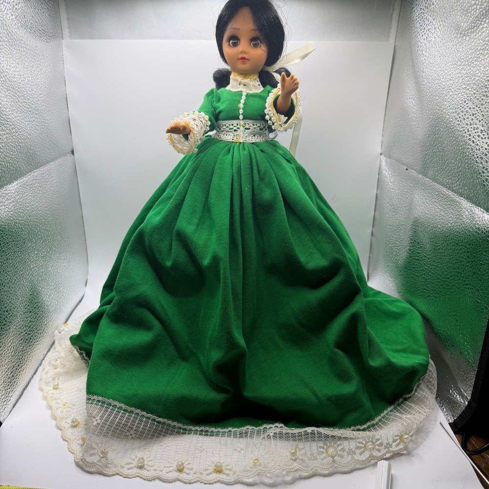 Unbranded Women 12in Vintage Green Southern Belle‎ Doll Victorian Lace Aesthetic